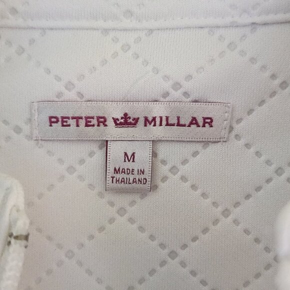 Peter Millar White Quilted Full Zip Golf Jacket Size M - Picture 8 of 9